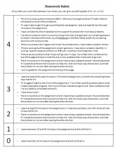 Homework Rubric image